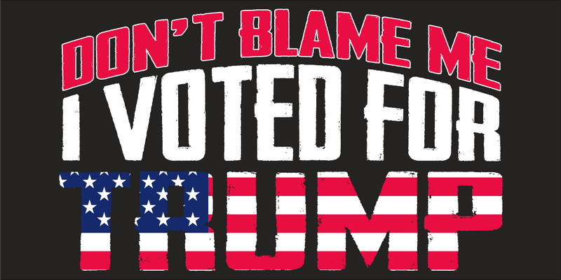 Don't Blame Me I Voted For Trump USA American Made Bumper Stickers Wholesale Pack of 50 (3.75"x7.5") Blackout Red White Blue