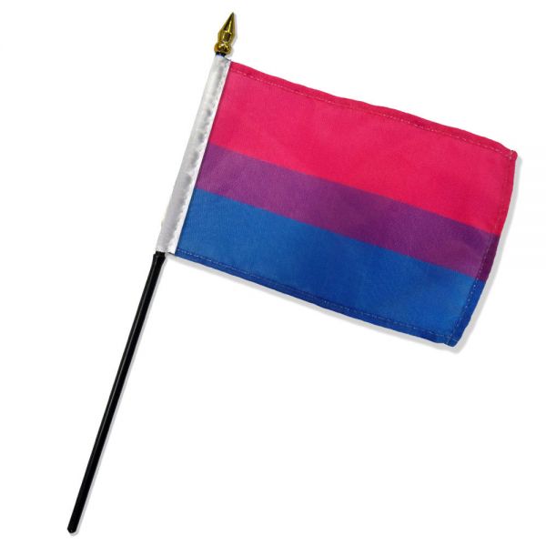 Bi-Sexual Pride Stick Flag In Poly 4''X6''