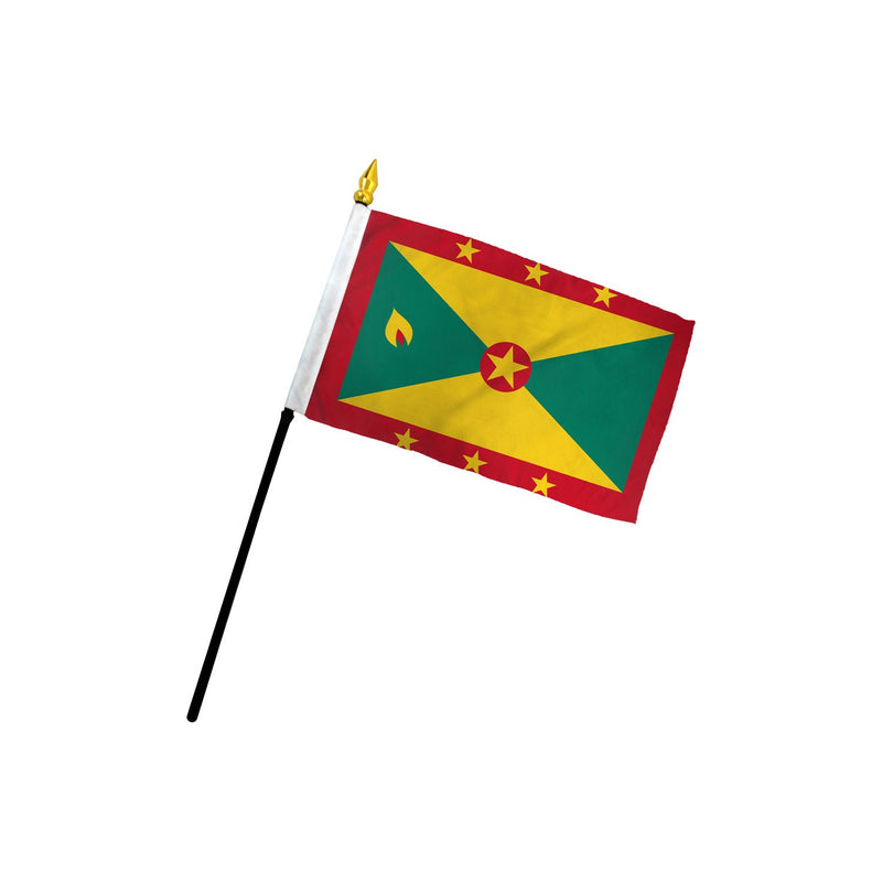 Grenada Stick Flag In Poly- 4''x6'' Rough Tex®