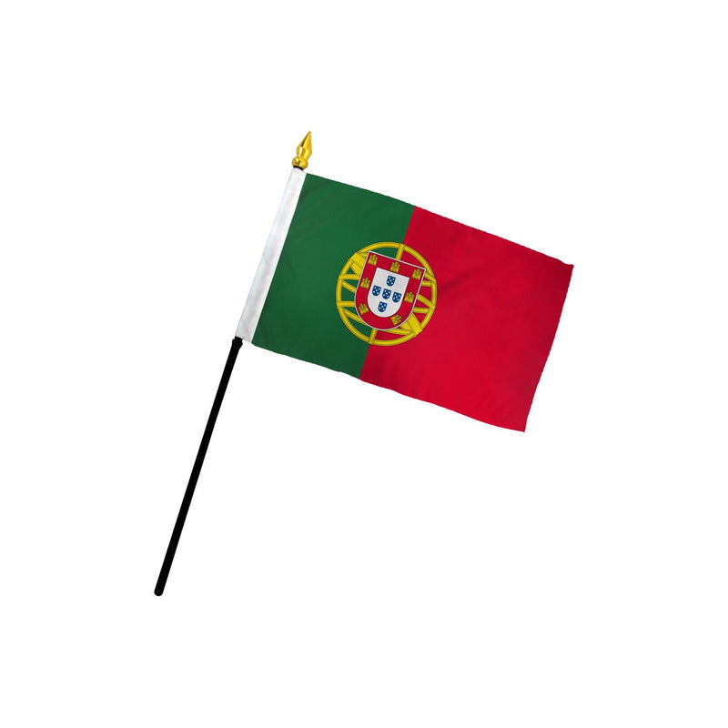 Portugal Stick Flag In Poly- 4''x6'' Rough Tex®