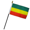 Ethiopia Stick Flag In Poly 4''X6''