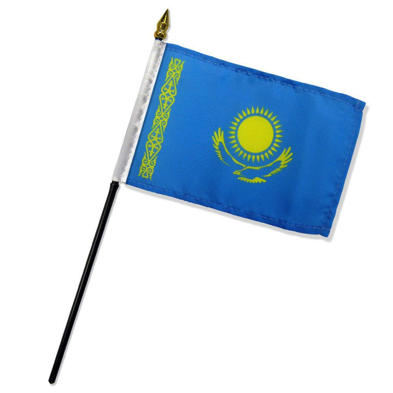 Kazakhstan Stick Flag In Poly 4''X6''
