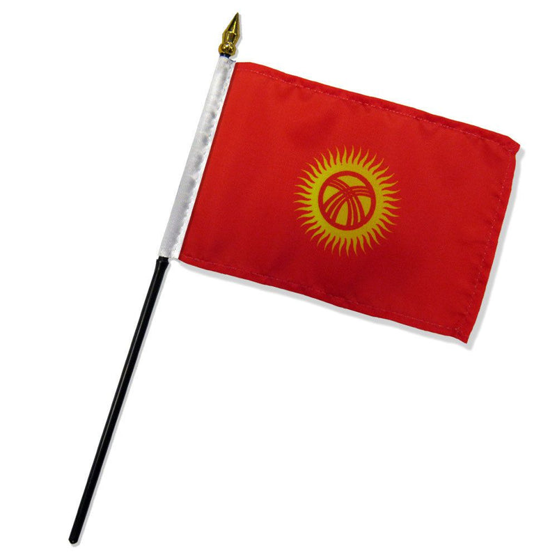 Kyrgyzstan Stick Flag In Poly 4''X6''