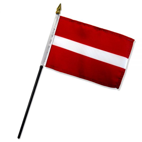 Latvia Stick Flag In Poly 4''X6''