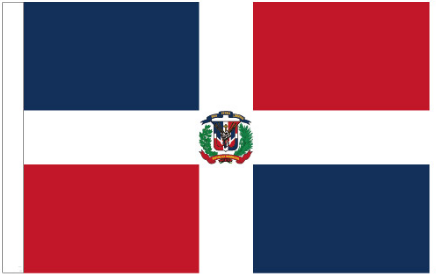 Dominican Republic 12"x18" Stick Flag ROUGH TEX® 100D 30" Wooden Stick