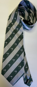 SC TIE SOUTH CAROLINA SILK MENS SILVER FOREST GREEN STRIPES
