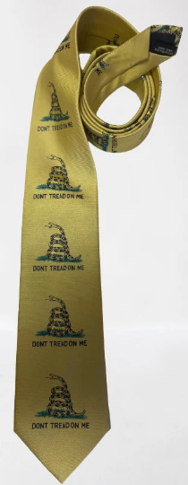 Gadsden Large Logo Tie Repeating Don't Tread on Me American 1776 Men's Ties