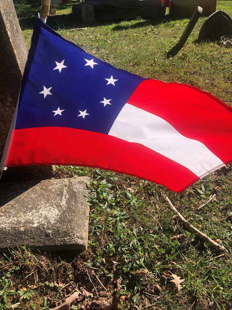 Stars And Bars 7 Stars 12''x18'' Nylon Stick Flags Rough Tex ®68D 1st National