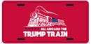 Trump Train Red Embossed License Plate