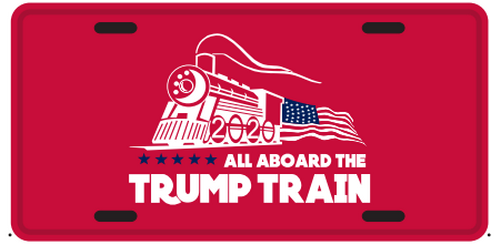 Trump Train Red Embossed License Plate
