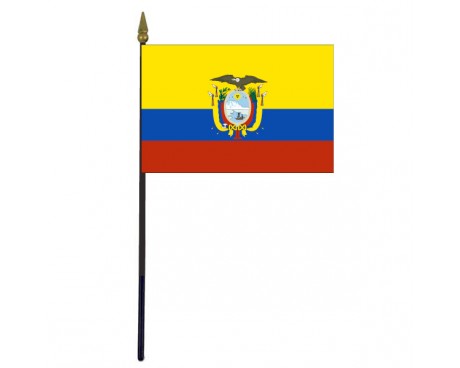 Ecuador Stick Flag In Poly- 4''x6'' Rough Tex®