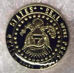 Seal Of the President Of the United States Gold and Blue Cloisonne Hat & Lapel Pin