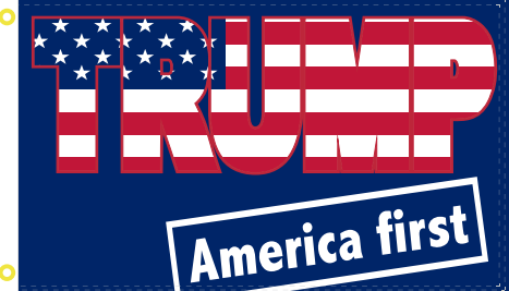 Trump America First Flag 12"X18" 100D ROUGH TEX ® Single Side