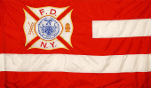 New York Fire Department 3'X5' Embroidered Flag ROUGH TEX® 300D Nylon