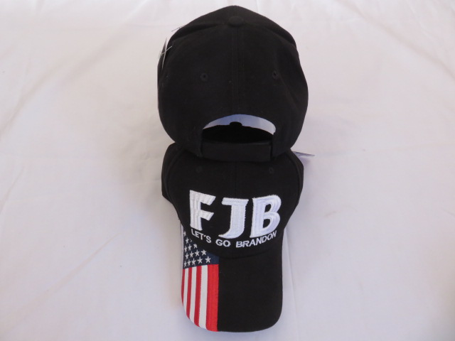 American Flag Bill FJB Let's Go Brandon Black Official Cap Hat