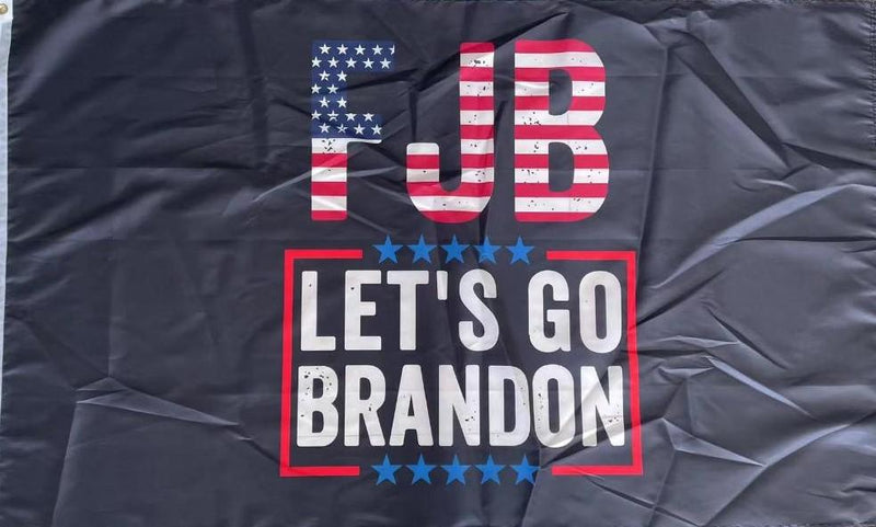 FJB Let's Go Brandon Black Official USA Black 3'x5' Flag TRUMP