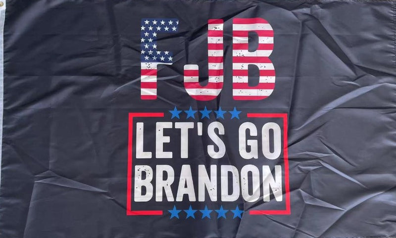 FJB Let's Go Brandon Black Official USA Black 3'x5' Flags Wholesale Pack of 12 (100D Rough Tex) TRUMP