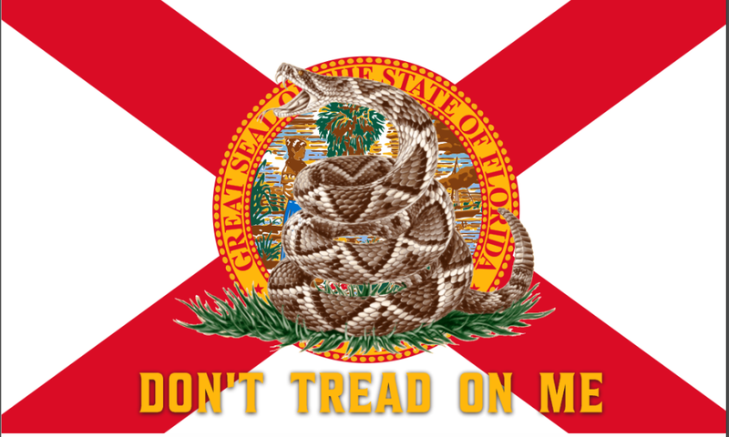 Florida Don't Tread On Me 2'x3' Double Sided Flag ROUGH TEX® 100D Rattle Snake