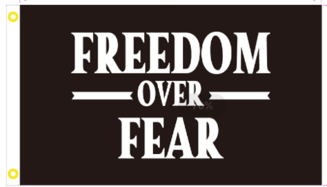Freedom Over Fear Black 3'X5' Flag ROUGH TEX® 100D