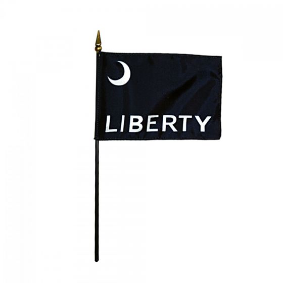 FT MOULTRIE LIBERTY IN MOON SC REVOLUTIONARY WAR Stick Flag In Poly- 4''x6'' Rough Tex®