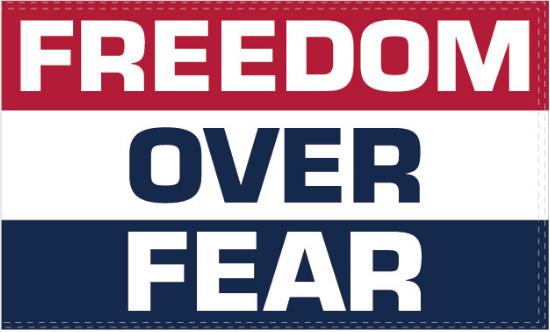 Freedom Over Fear American Red White Blue USA Flag 3x5 Feet Rough Tex