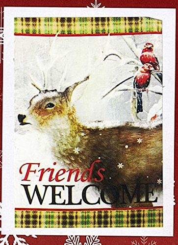 Friends Welcome Winter Printed Garden Flag Rough Tex ® Brand