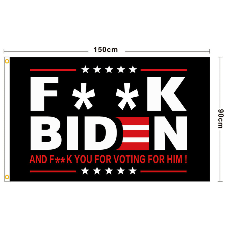 F x x K BIDEN Flag 3'X5' Rough Tex® 68D Nylon TRUMP Fuck Biden (G Rated Version) FK Biden Let's Go Brandon
