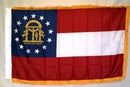 Georgia 3x5ft Polyester Print w/Fringe Sleeve Flag