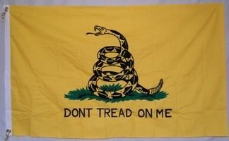 2'X3' GADSDEN DON'T TREAD ON ME FLAG COTTON EMBROIDERED & SEWN