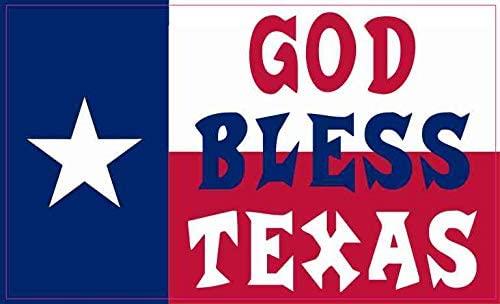 God Bless Texas Western Texas Flag Bumper Sticker Made in USA