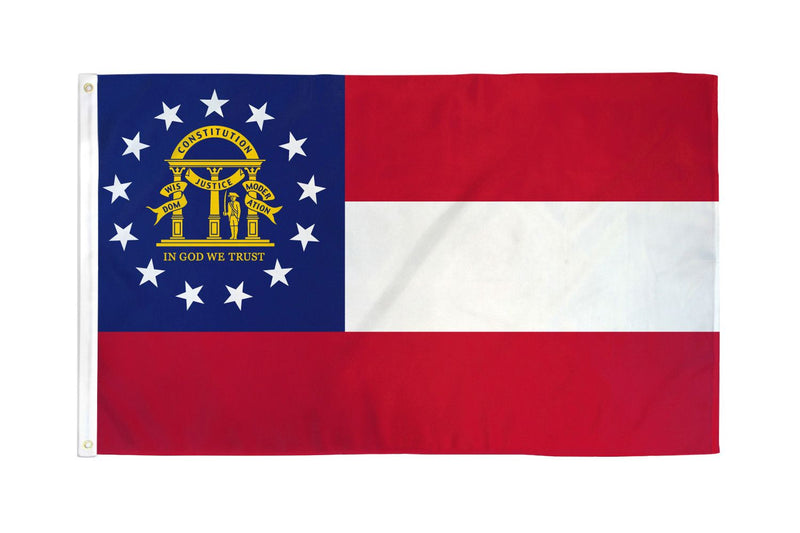 Georgia 12"x18" State Flag (With Grommets) ROUGH TEX® 68D Nylon