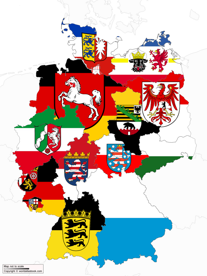 German States Landers (all 16) 3'x5' economical flags sold by the half dozen Germany State Flags