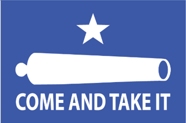 Gonzales Come and Take It Blue 12"x18" Double Sided Flag ROUGH TEX® 100D With Grommets