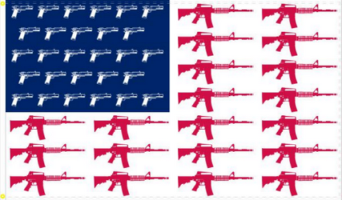 USA Guns Red White And Blue  3'X5' Flag ROUGH TEX ®68D