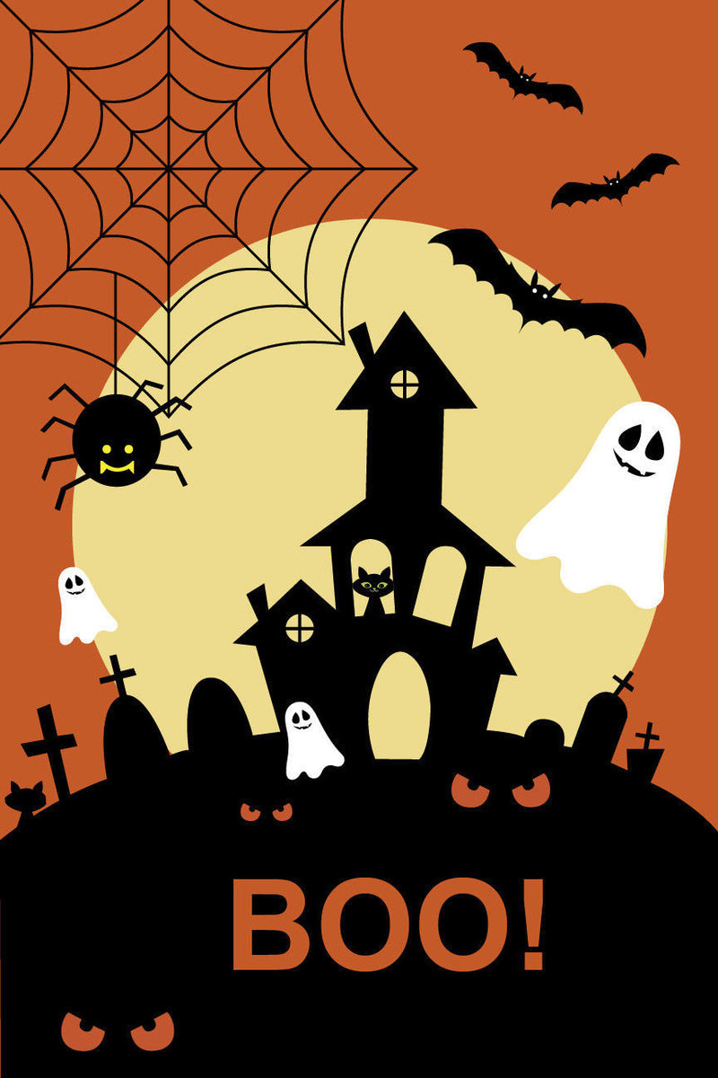 Halloween "Boo!"  Printed Garden Flag Rough Tex ® Brand