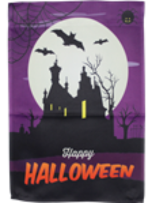 Happy Halloween Castle  Printed Garden Flag Rough Tex ® Brand