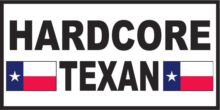 HARD CORE TEXAN TEXAS FLAGS OFFICIAL BUMPER STICKER PACK OF 50 BUMPER STICKERS MADE IN USA WHOLESALE BY THE PACK OF 50!