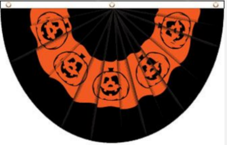 Halloween Black Pumpkin Bunting Fan 3'X5' Flag ROUGH TEX® 100D