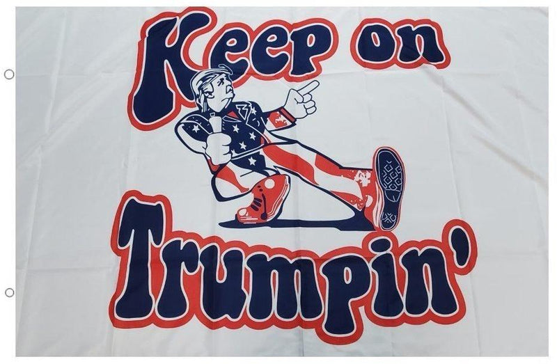 Keep On Trumpin' With Grommets Flag 12''X18'' Rough Tex® 100D