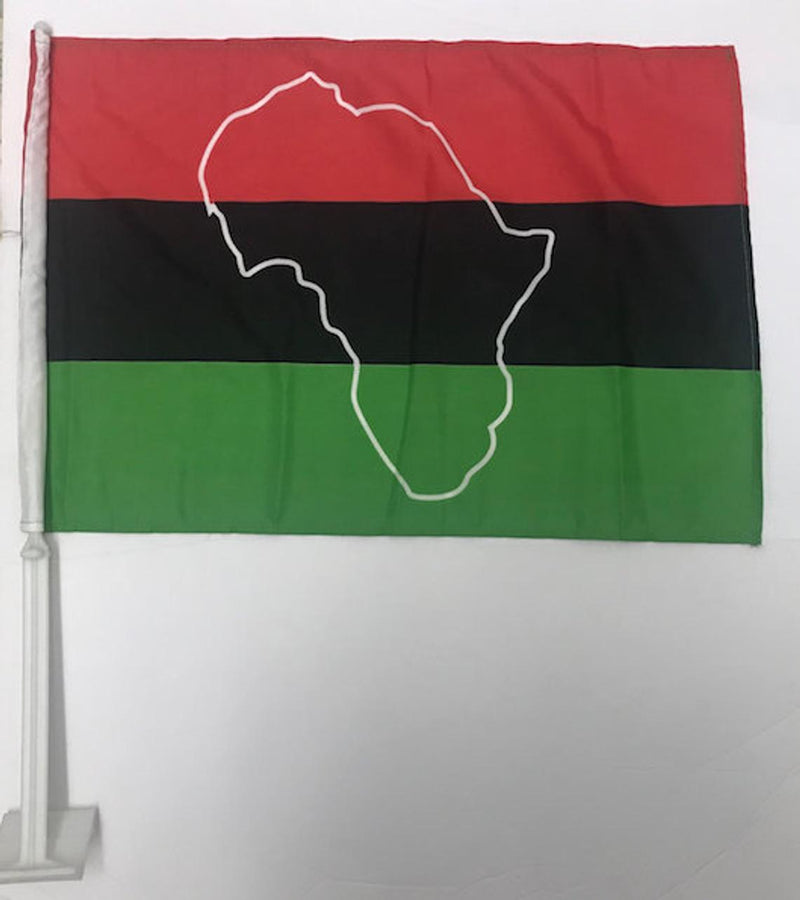 Afro American Map 12"x18" Car Flag Double Sided