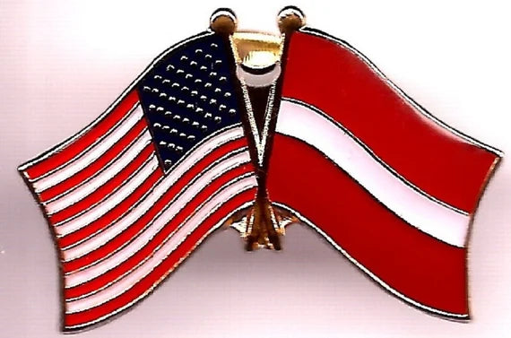 USA Latvia Lapel Pin