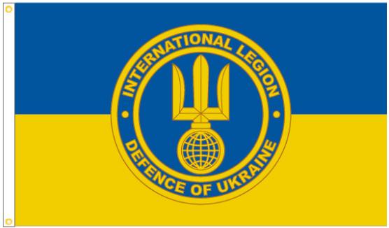 Ukraine Foreign International Legion Defense Force UFILDF Flag 3x5 Feet 100D Rough Tex