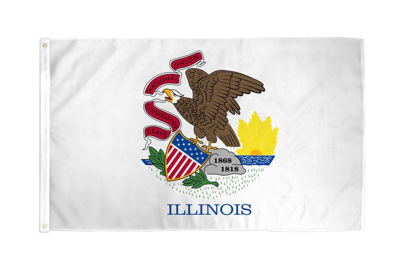 Illinois 3'X5' State Flag ROUGH TEX® 68D Nylon