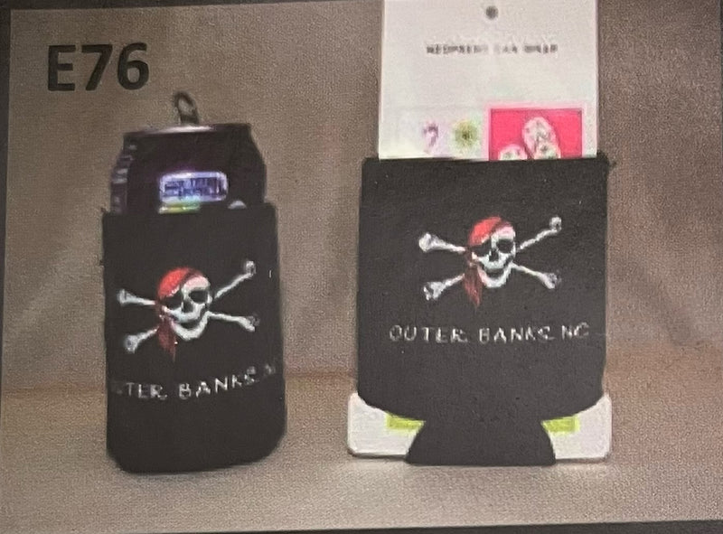 One Dozen Outer Banks North Carolina Pirate Can koozie Holders