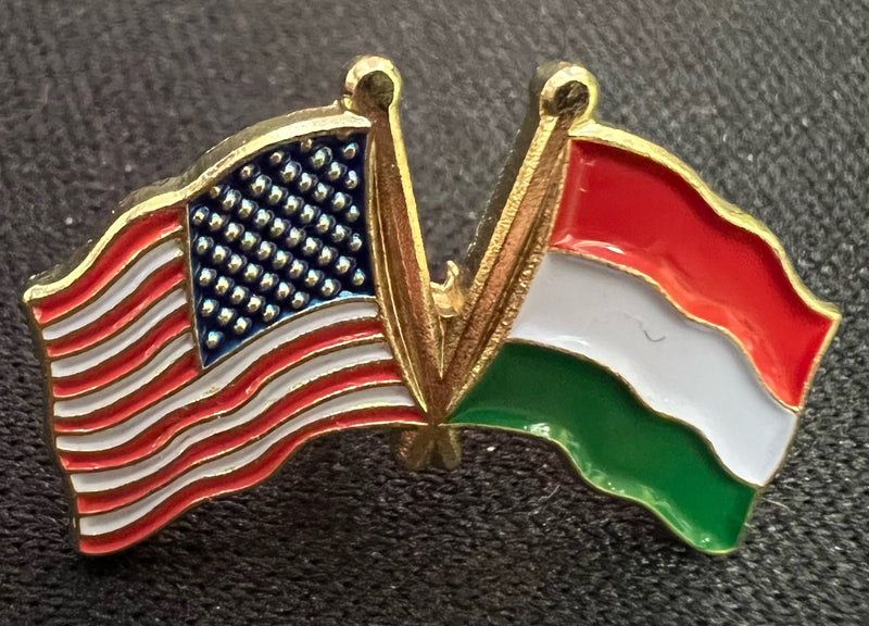 USA Hungary Lapel Pin American Hungarian