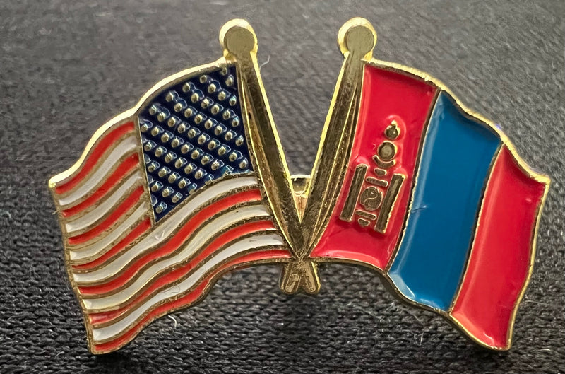 USA Mongolia Lapel Pin
