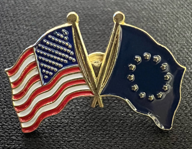 USA European Union Lapel Pin American EU