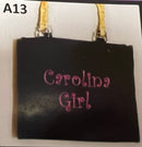 Carolina Girl Embroidered Beach Bags with Bamboo Handle
