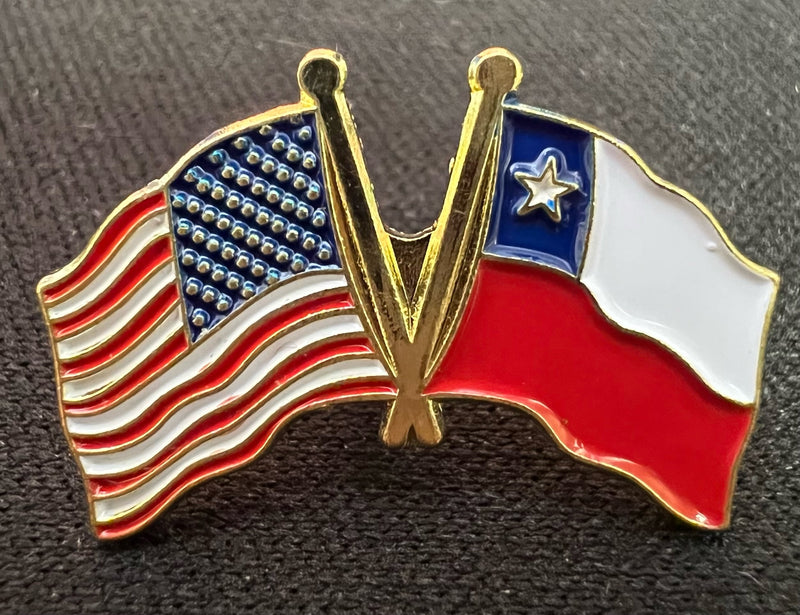 USA Chile Flag Lapel Pin
