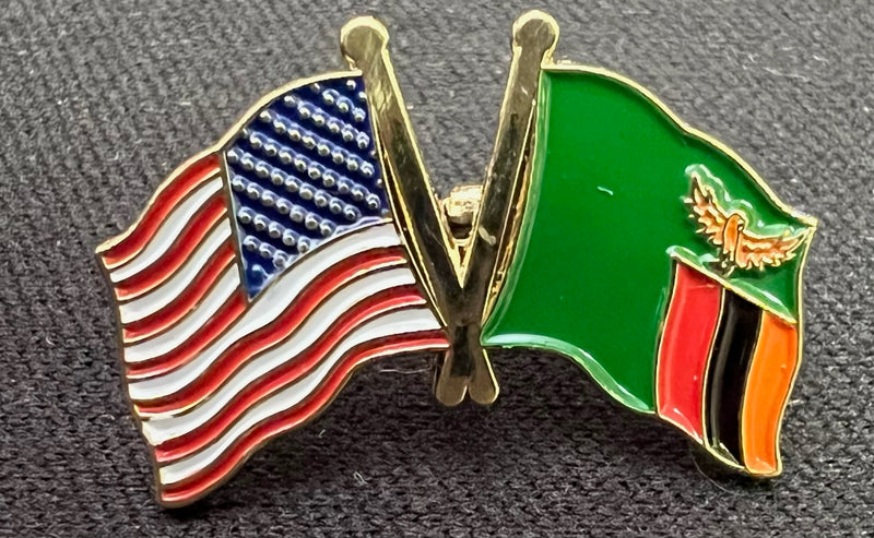 USA Zambia Lapel Pin